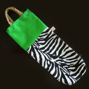 Reusable "Bottle" Gift Bag (Zebra black and white)